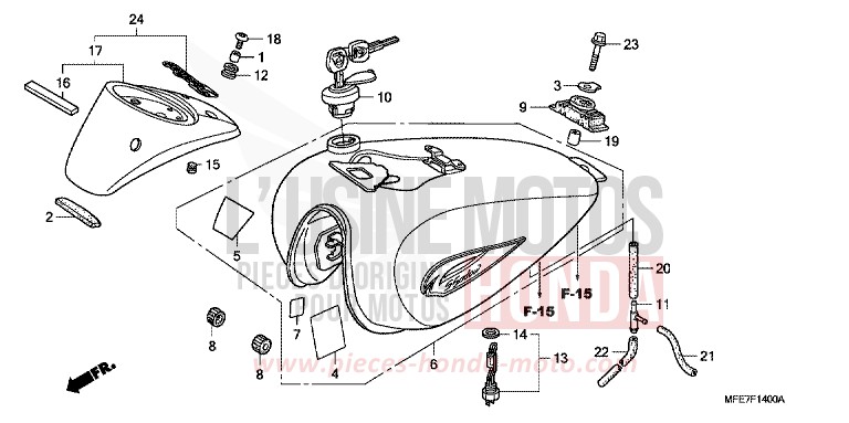 RESERVOIR A CARBURANT de Shadow Aero GRAPHITE BLACK (NHB01B) 2010